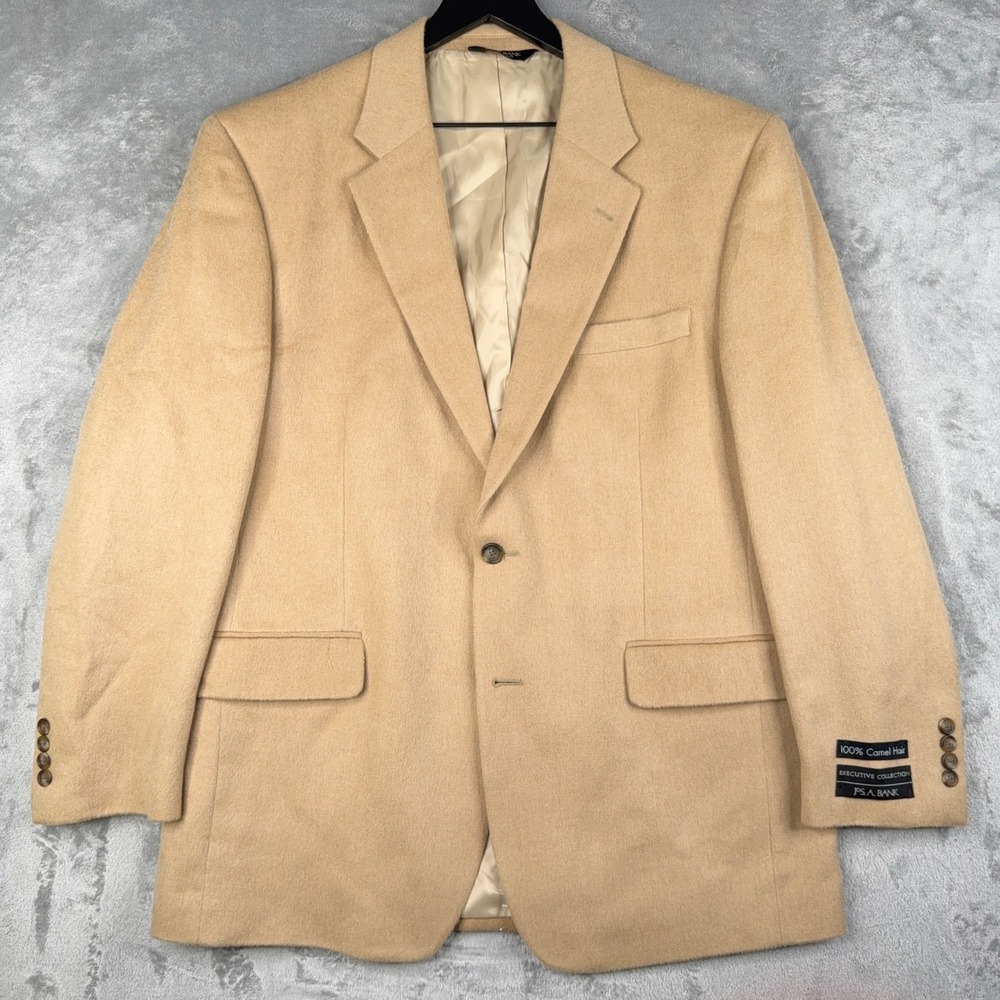 Jos A Bank Executive Collection Camel Hair Blazer Jacket Mens 44 Regular